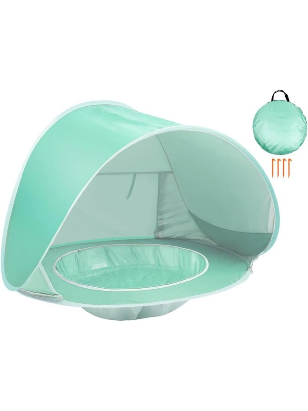 Pop Up Baby Beach Tent with Pool - UV Sun Shelter for Infants & Toddlers (Green)
